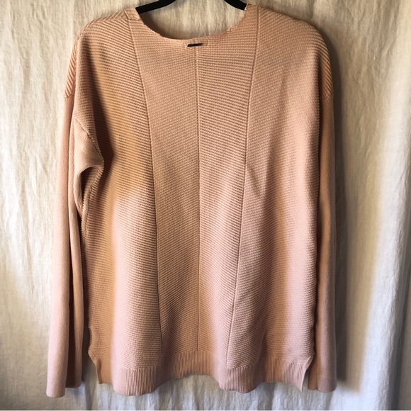 Calvin Klein Jeans Shell pink tunic length cotton ribbed sweater v neck XL - Picture 8 of 10